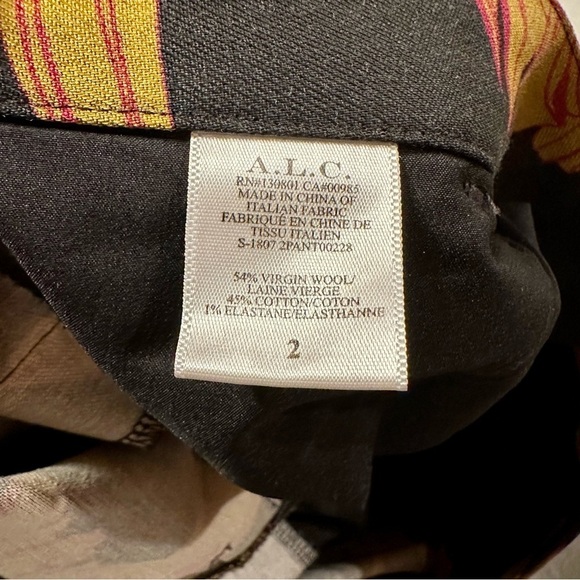 ALC Wool Cotton Dark Gray Floral Pants Womens Size 2 - Picture 2 of 7